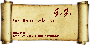 Goldberg Géza névjegykártya