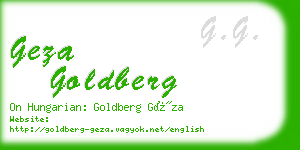 geza goldberg business card